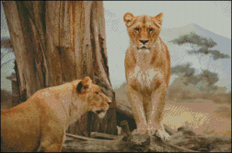 Golden Light Designs: Free Cross Stitch Pattern - 024-AL Lions