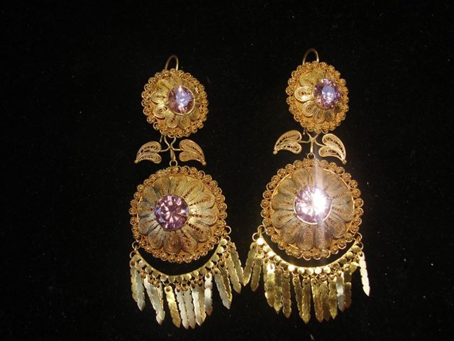 Joyas de la Pollera Panameña.: ZARCILLOS Y DORMILONAS: ARETES DE LA POLLERA