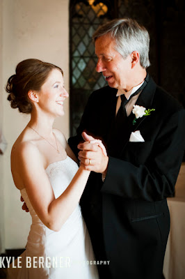 Bride dancing with her father at the wedding reception