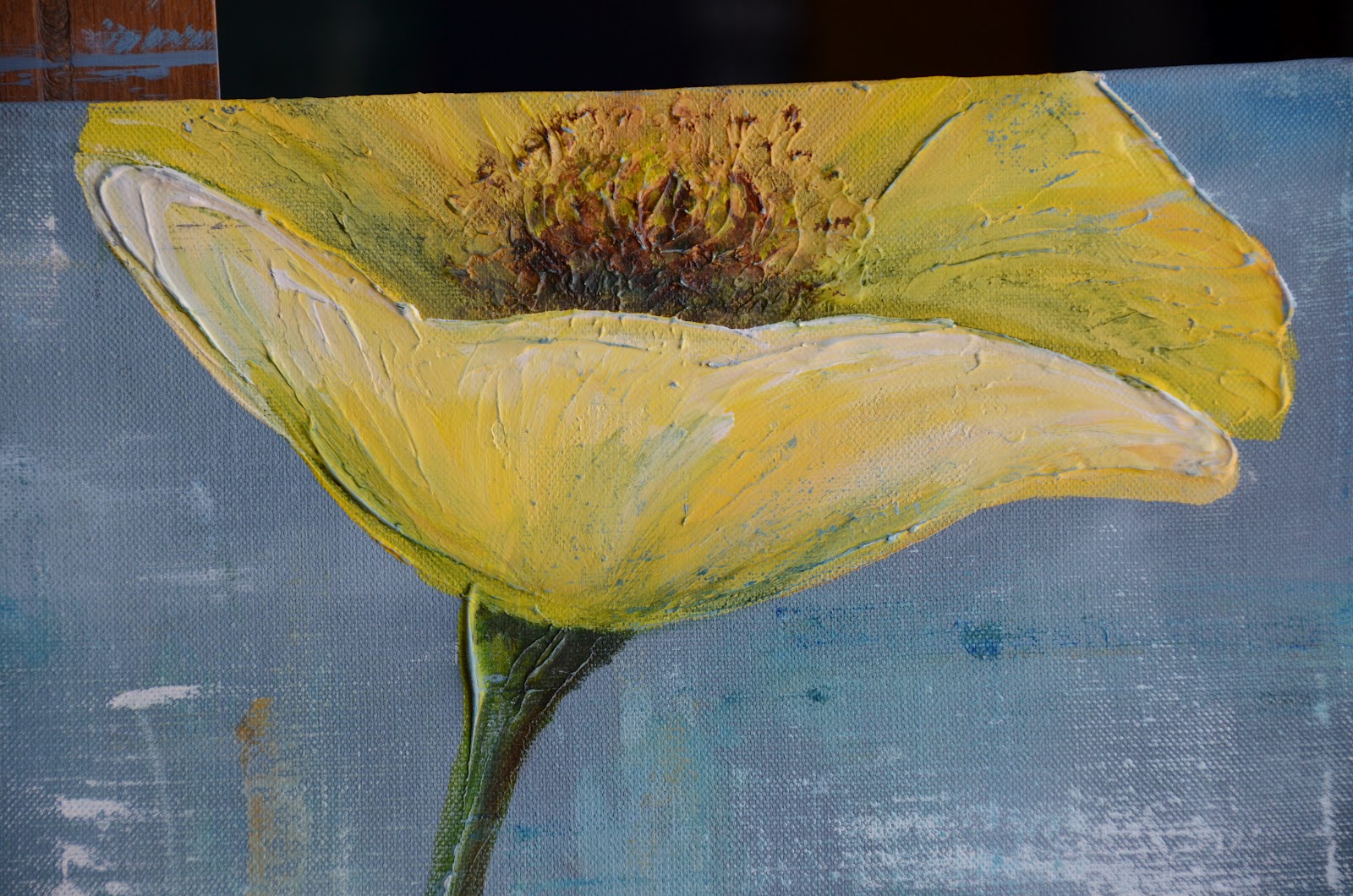 theartgirljackietutorials Palette Knife Painting Textured Yellow Poppies