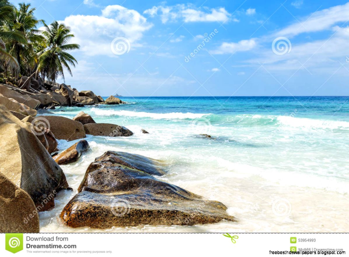 Stock Photos Untouched tropical beach Seychelles islands Image Stock Photos Untouched tropical beach Seychelles islands Image