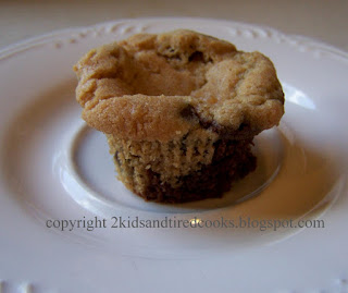 Chocolate Chip Cookie Dough Brownie Muffins  from 2 Kids and Tired Cooks 