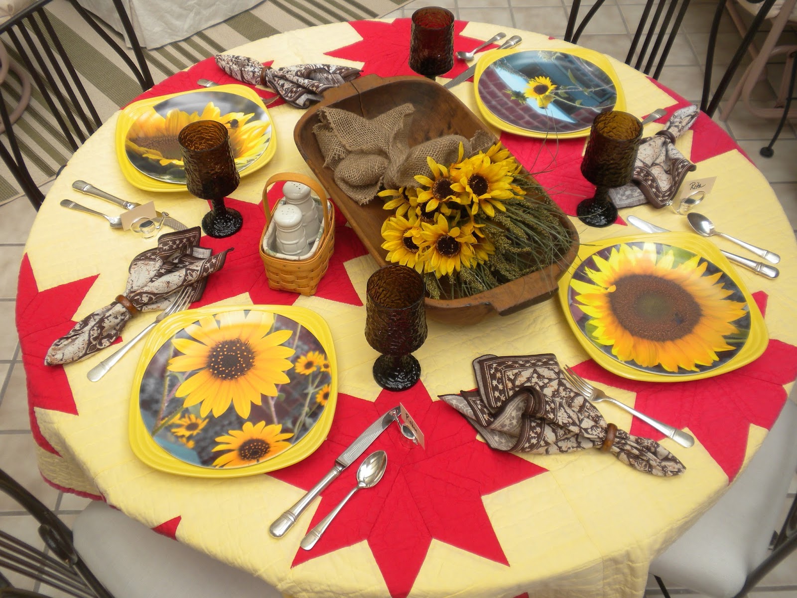 Panoply Sunflower Tablescape Curated from My Garden!