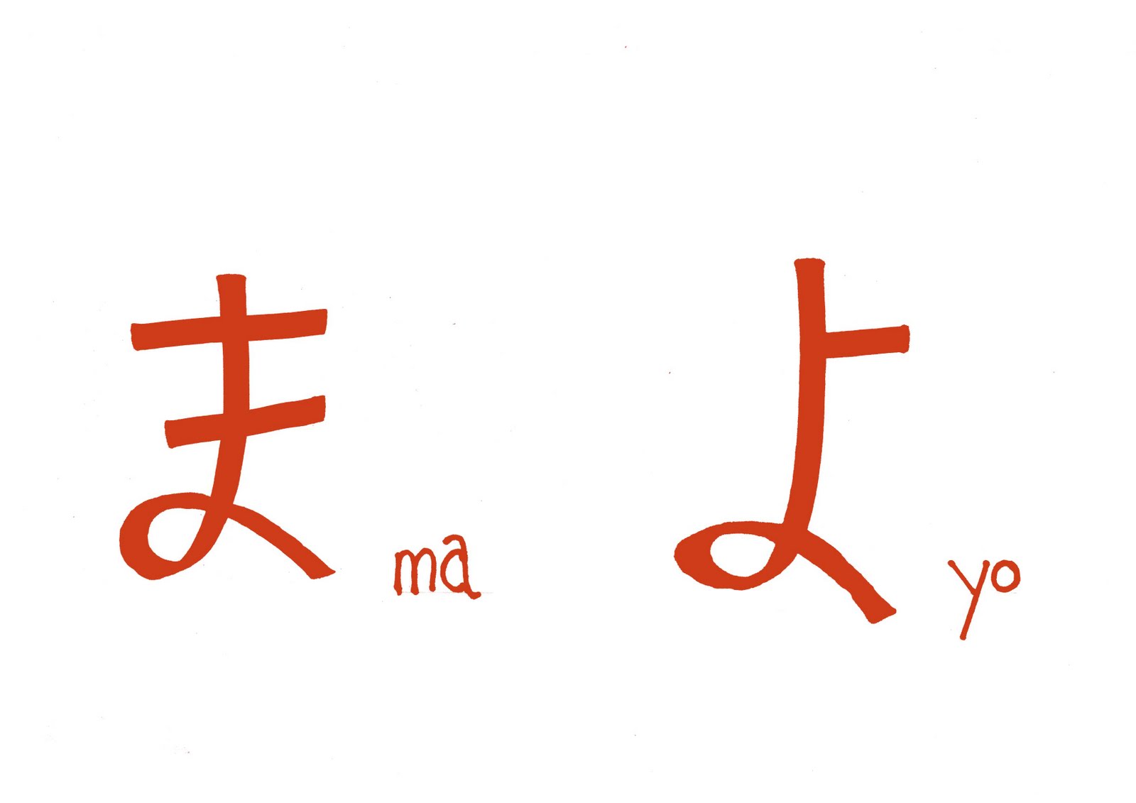 My Sketchblog Learning JapaneseHiraganaMA and YO