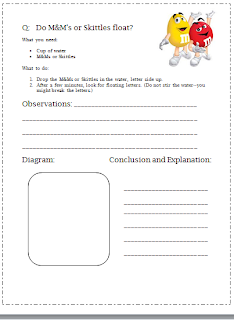 Classroom Freebies Too: M&M Science experiment