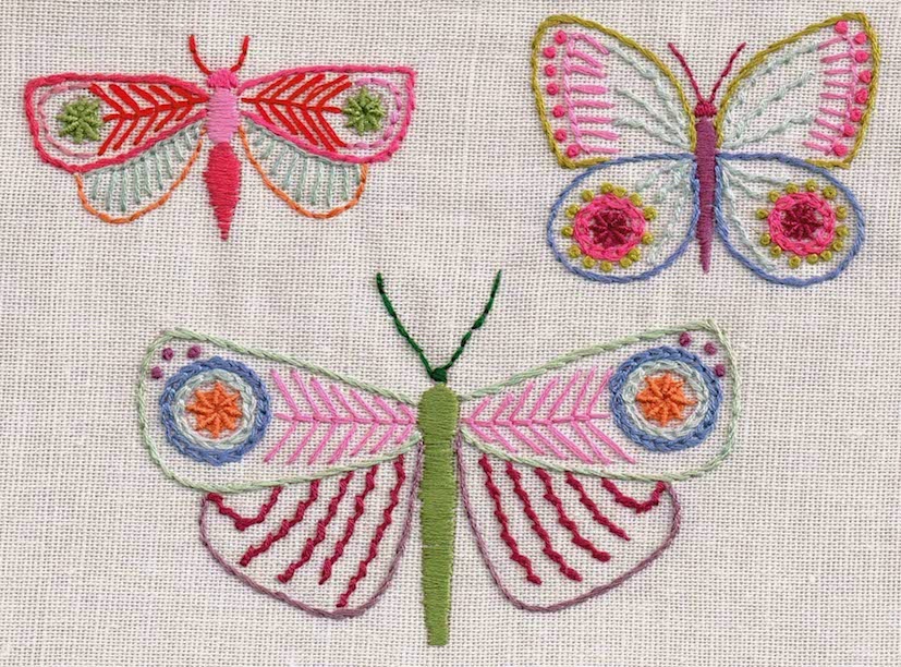 NANCY NICHOLSON Embroidered Butterflies and France!