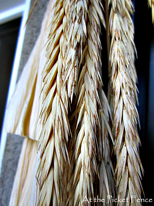 Corn Husk Garland, a Giveaway and an Anniversary x 2! At The Picket Fence