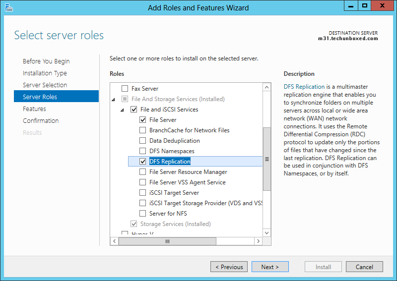 Techunboxed How to Set Up DFS Replication in Windows Server 2012 R2