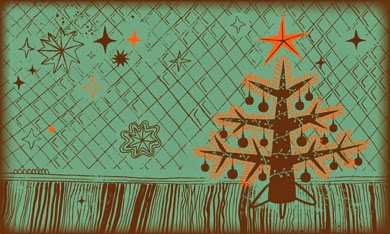 http://www.istockphoto.com/vector/decorated-christmas-tree-at-home-illustration-52134648