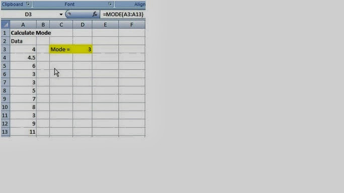 Cara Menghitung Mean Median Dan Modus Di Ms Excel Hitung Mean Median Dan Modus