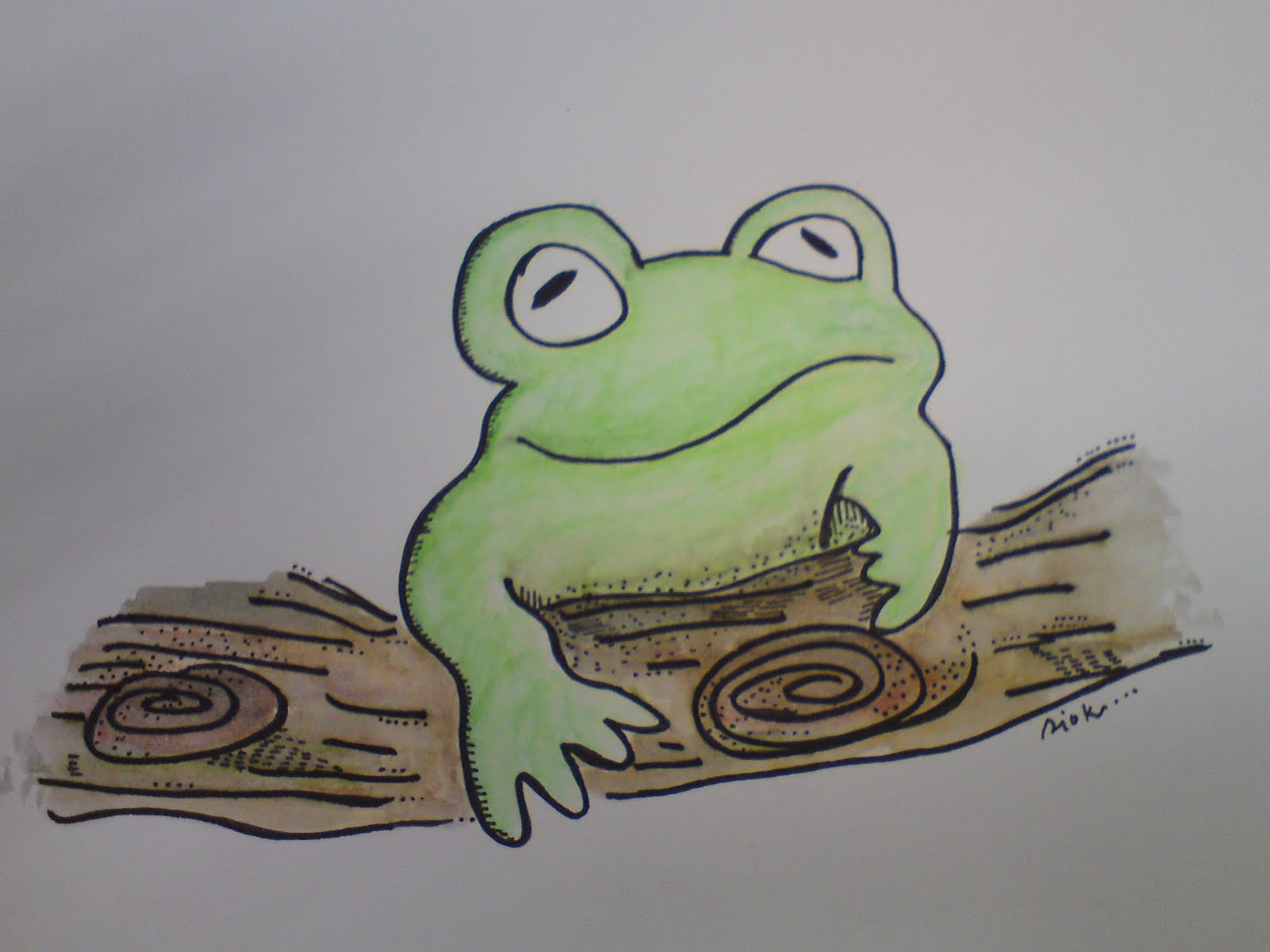 frog on log