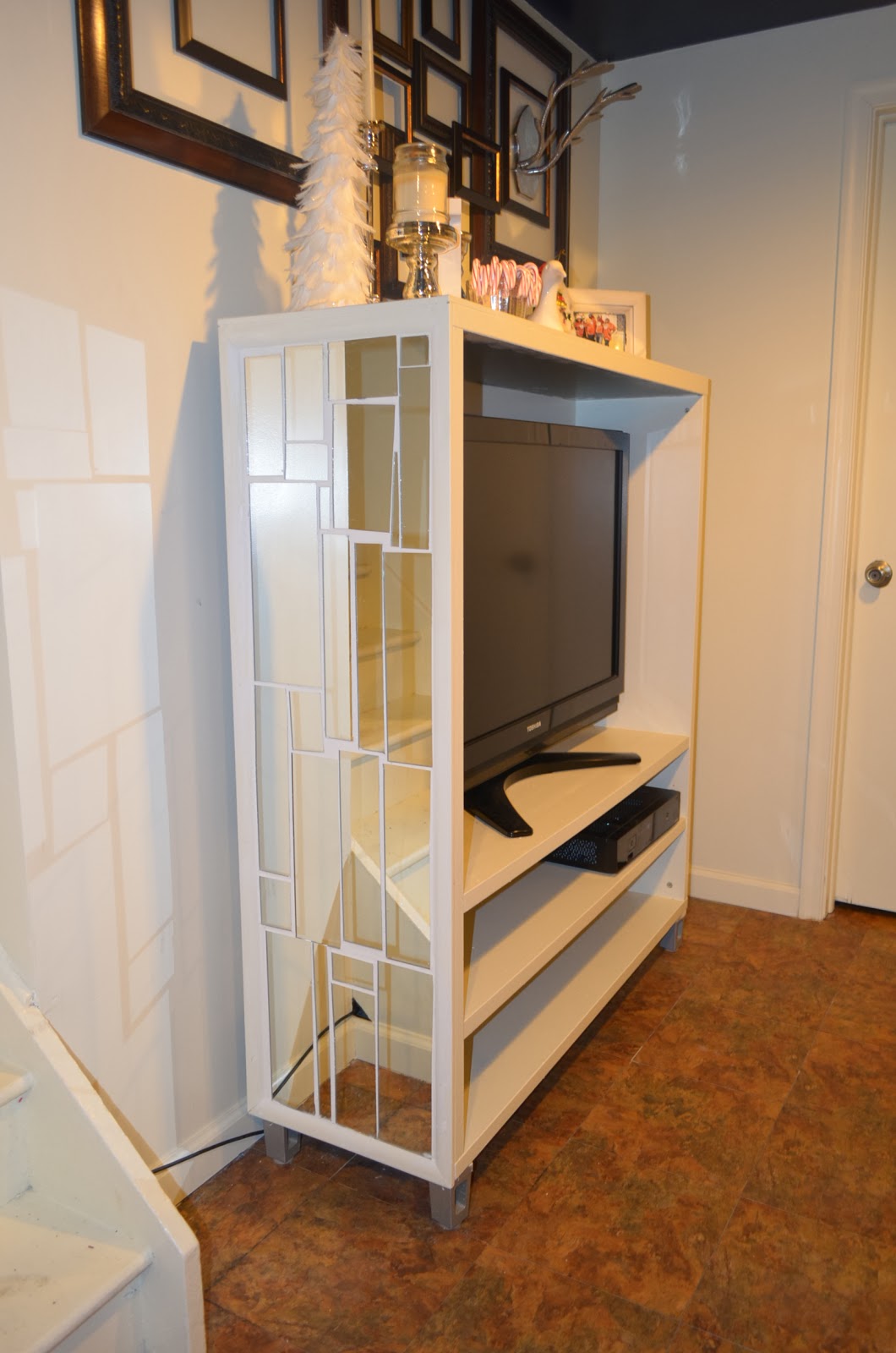 DIY'd Television Shelf for the family room That Black Chic