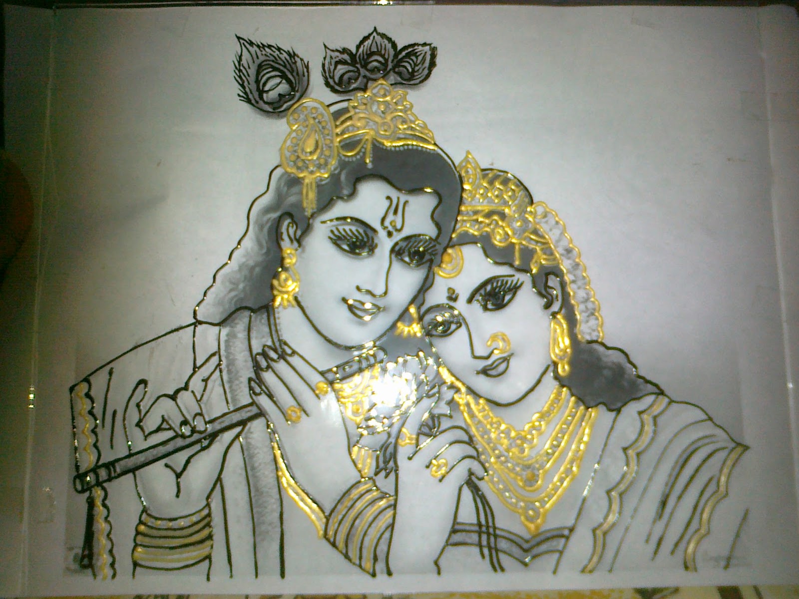 My Artbook Glass Painting Radha & Krishna