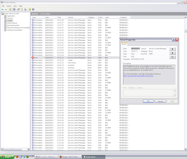 Computer Help Blog Windows XP Pro BSOD Event ID 7000 "Parallel Port