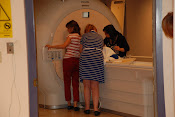 Dake getting in the MRI tube.