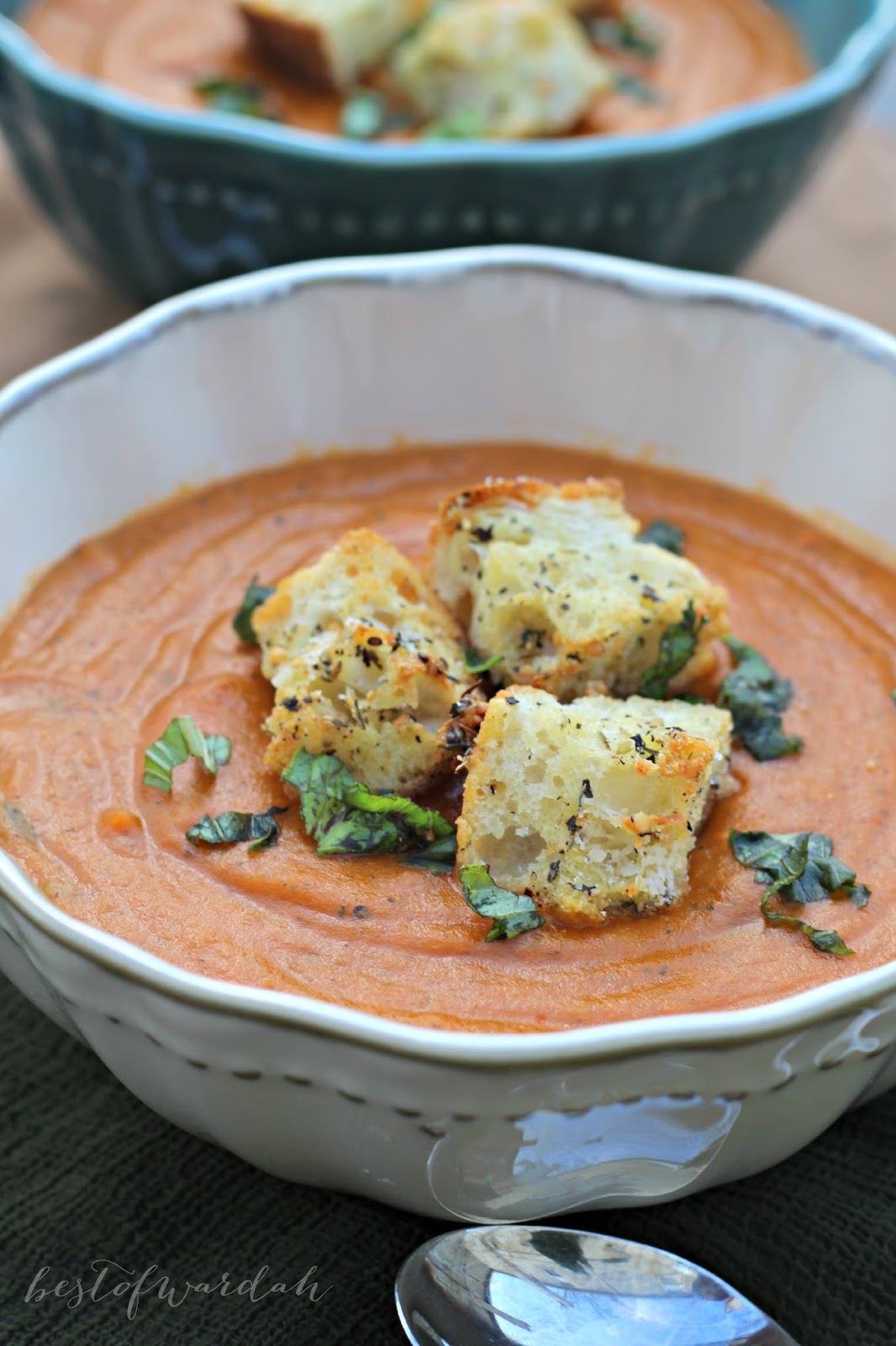 Roasted Vegetable Soup with HerbedParmesan Croutons Best of Wardah