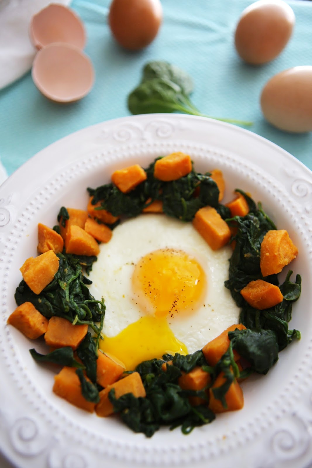 Sealed with a Whisk Sweet Potato + Spinach Hash {Breakfast for Dinner}