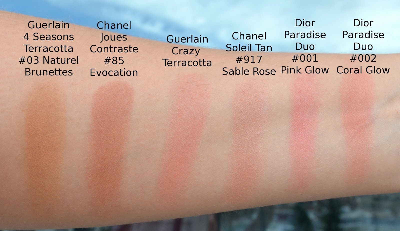Guerlain Crazy 68 Terracotta Healthy Glow Powder Swatch & Comparison from  Crazy Paris Holiday 2013 Collection