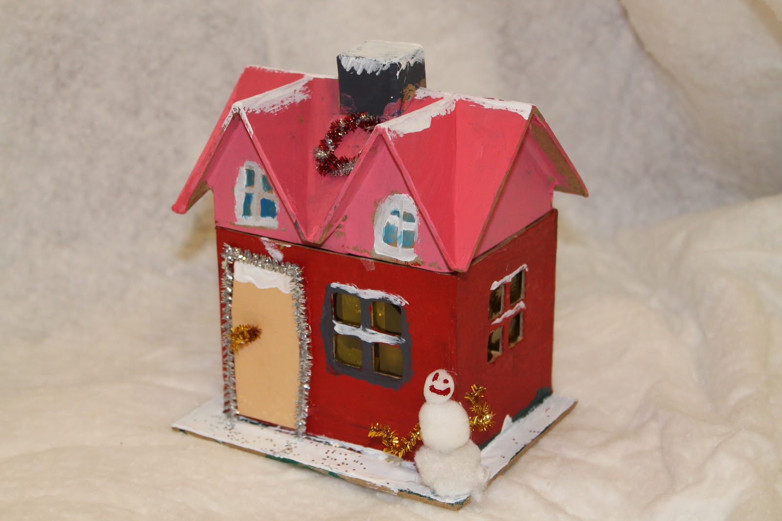 Art Room 104 Paper Mache Houses, Round 2 Christmas!