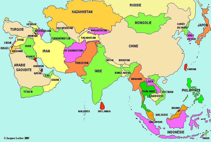 Me gustan las Sociales: Asia. Mapa Político