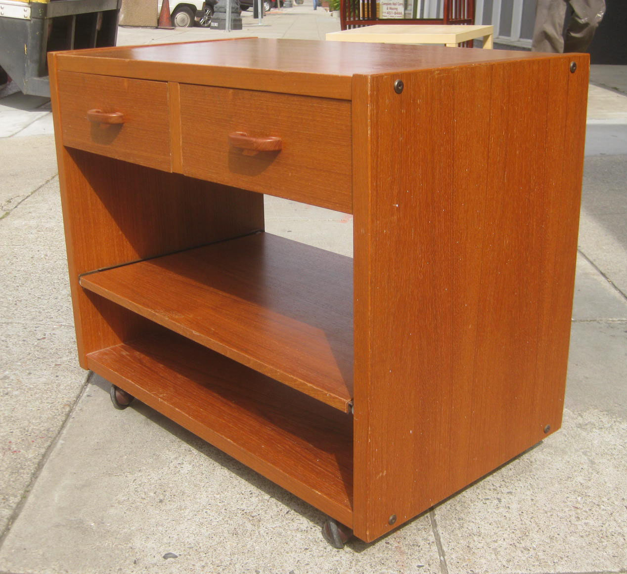 UHURU FURNITURE & COLLECTIBLES SOLD Teak Veneer TV Stand 35