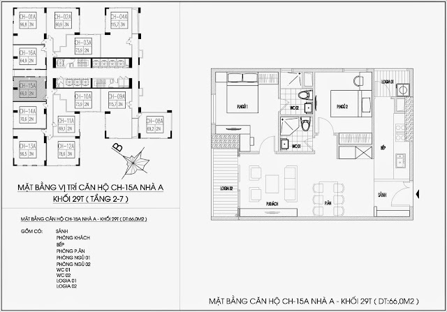 Mặt bằng căn hộ tòa A - 29 tầng, chung cư Imperia Garden Mặt bằng căn hộ tòa A - 29 tầng, chung cư Imperia Garden