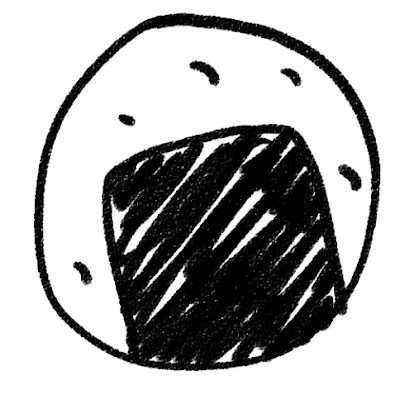 お煎餅のイラスト「海苔巻きせんべい」（お菓子） モノクロ線画