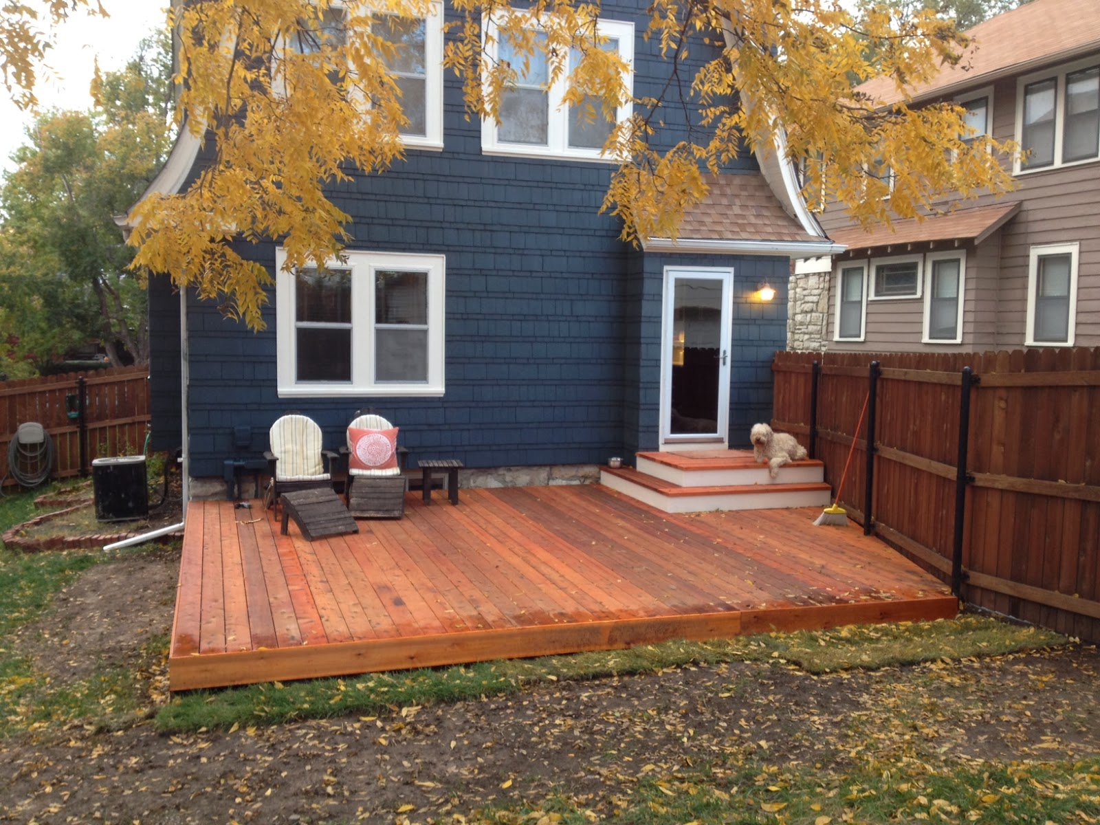 Before and After Kansas City Building a Low Ground Cedar Deck