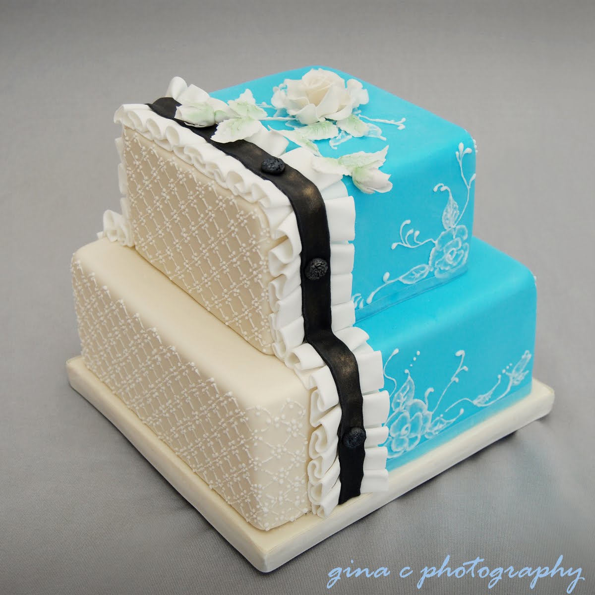 Laced and Lovely Wedding The Party Cake by Andrea