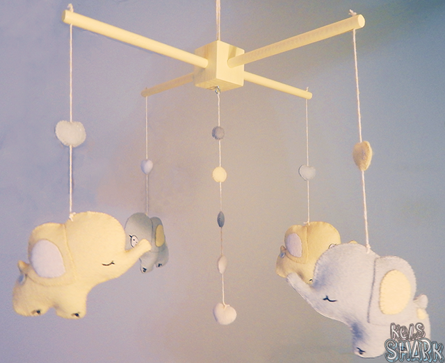 Kels Shark Elephants And Bubbles Baby Mobile Project