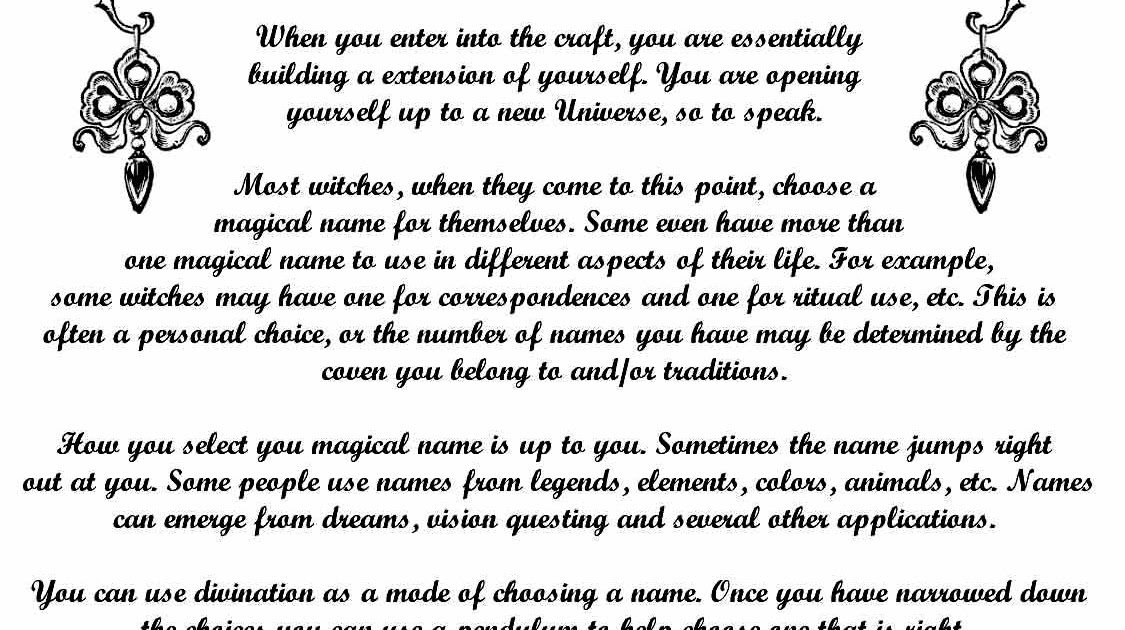 magical names list