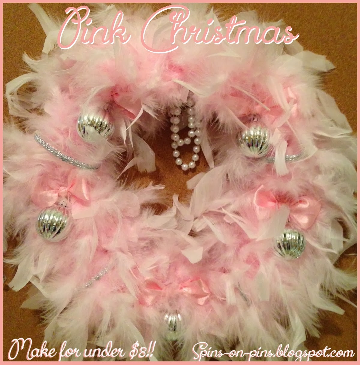 Spins On Pins Feather Boa Wreath