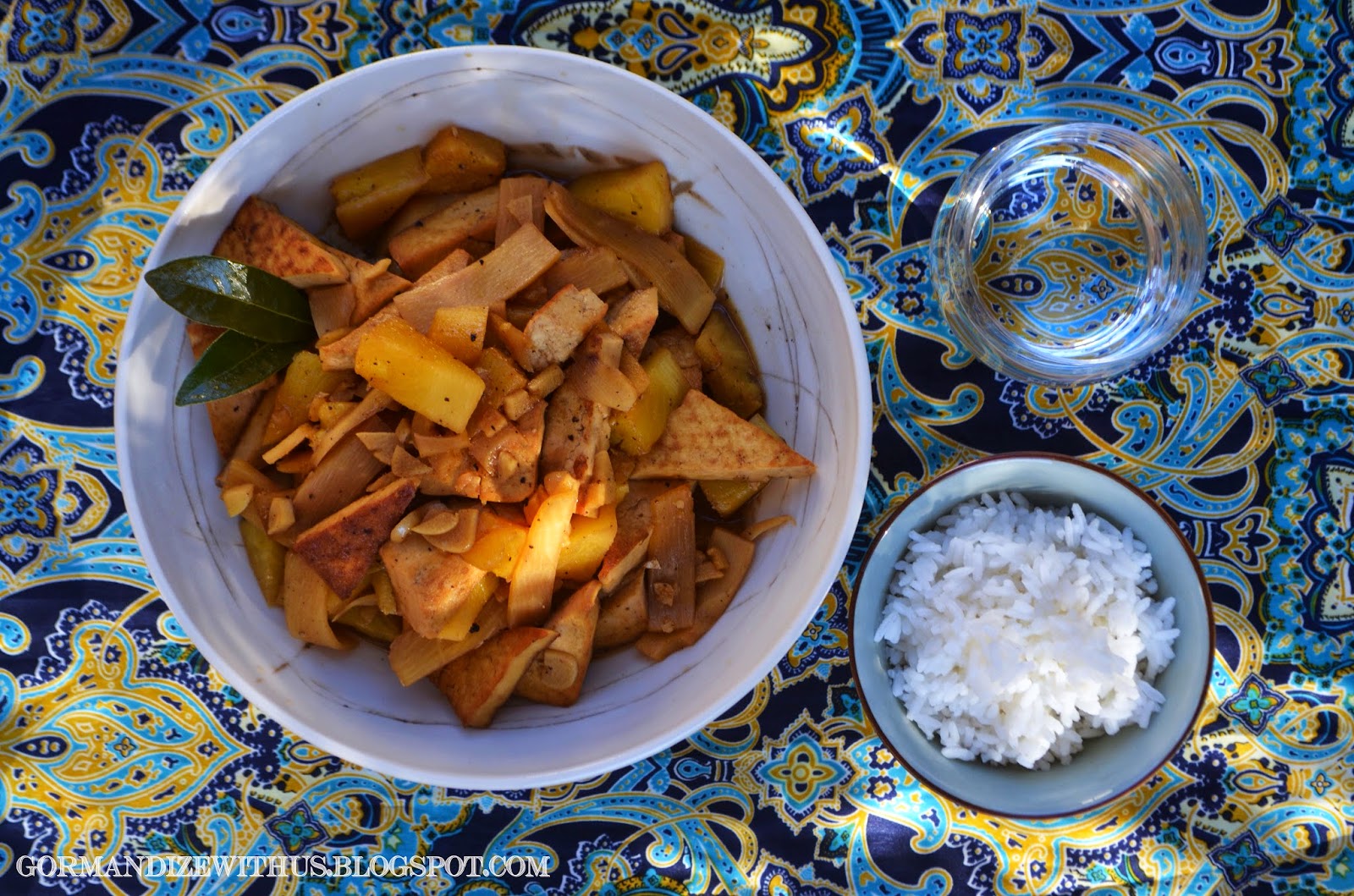 Gormandize Filipino Adobo Tofu with Pineapple and Bamboo Shoots