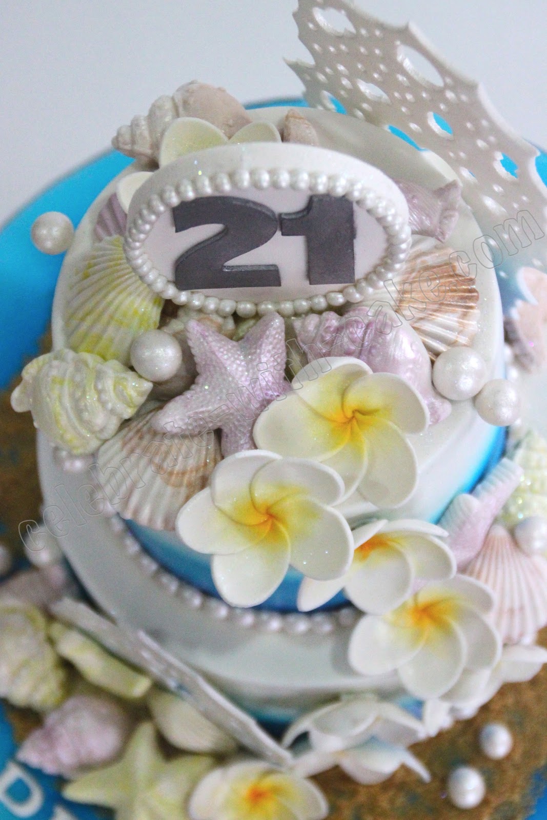 Celebrate with Cake! 21st Birthday Beach Themed Cake Celebrate with Cake! 21st Birthday Beach Themed Cake