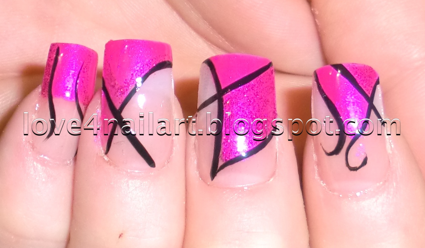 1. Pink and White Abstract Nail Art - wide 3