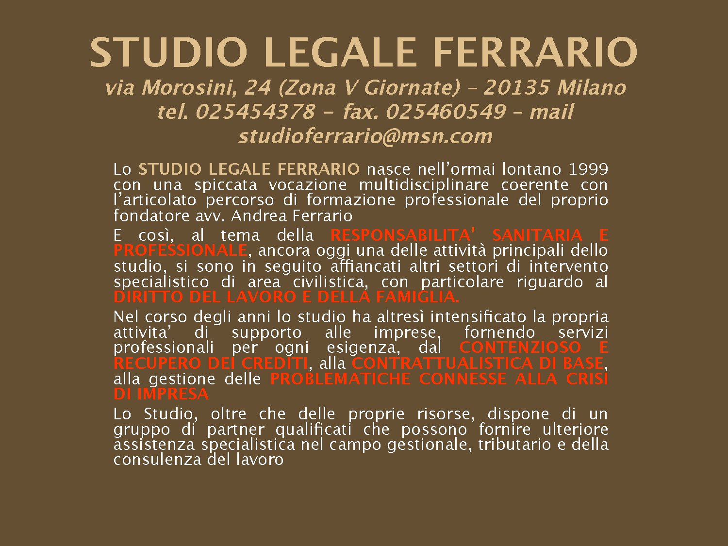 STUDIO LEGALE AVV. ANDREA FERRARIO