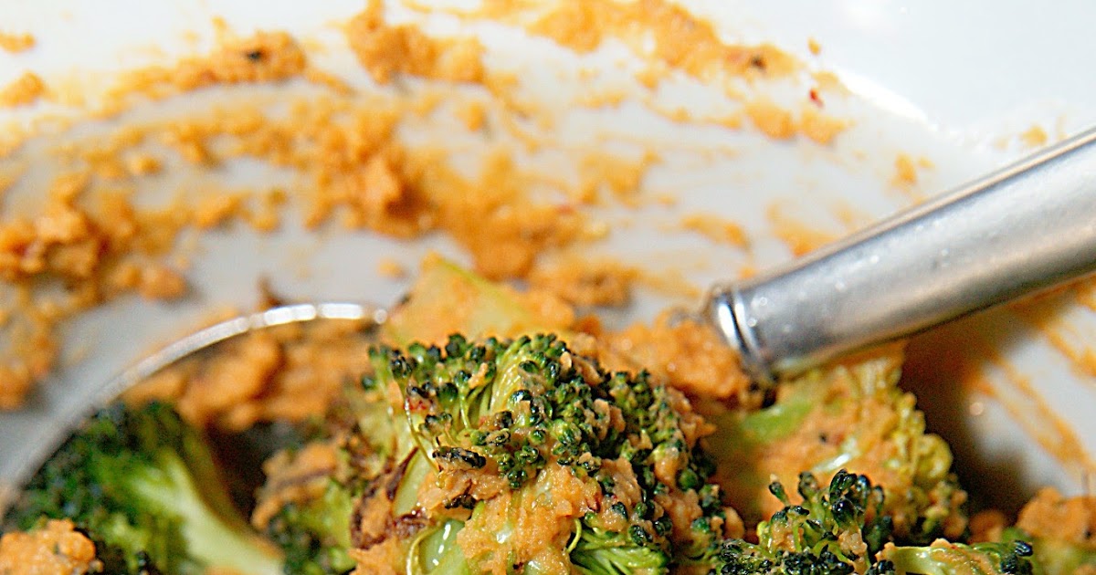 Savory Sweet and Satisfying Hummus Roasted Broccoli