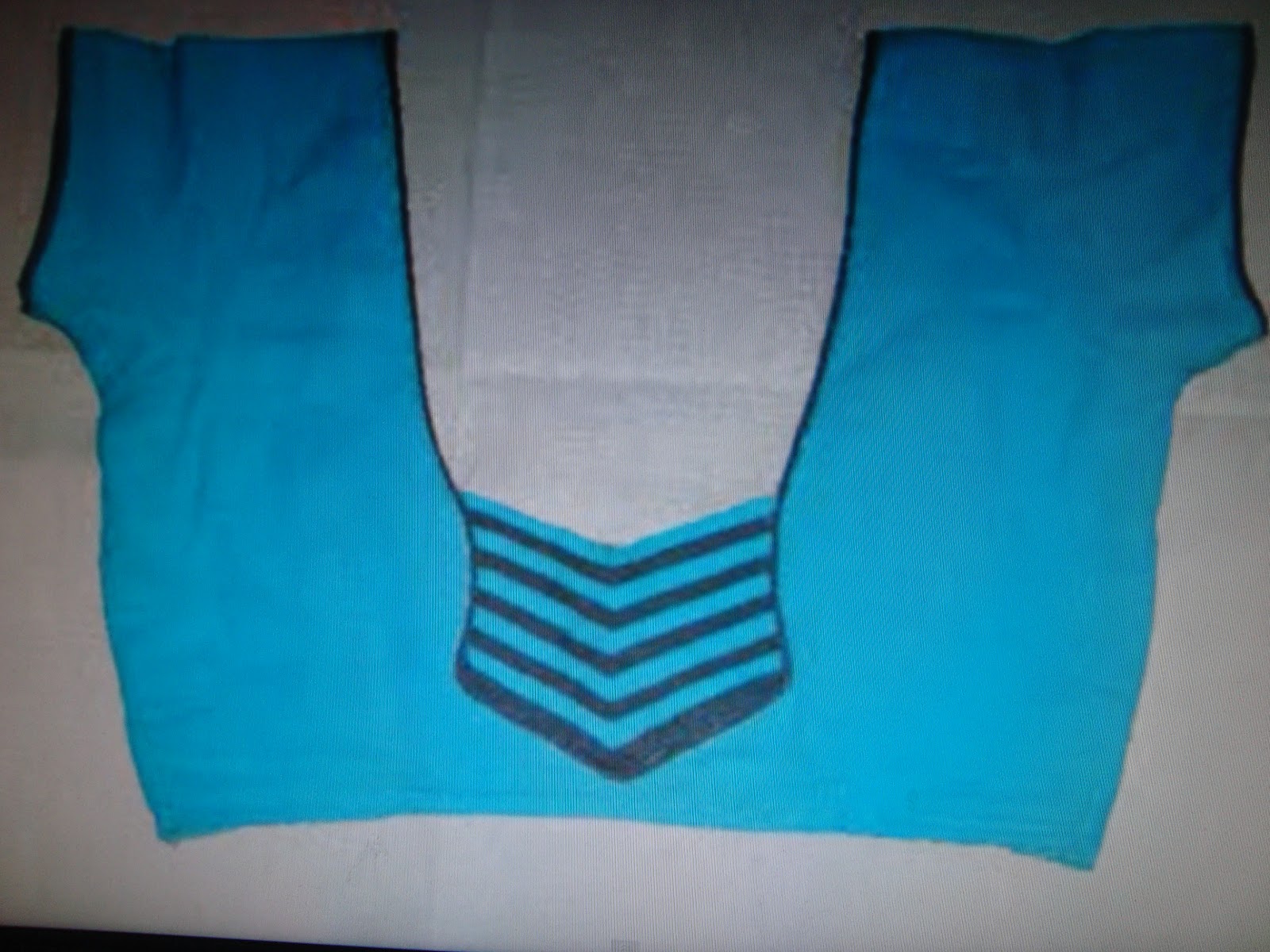 PIPING BLUE COLOUR blouse 