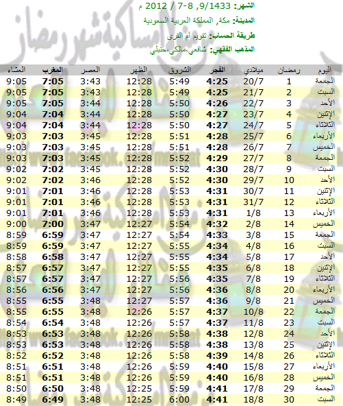 امساكية رمضان لجميع الدول 1433 هـ - 2012 مـ  امساكية%20رمضان%20مكه%20المكرمة%20%20%20-