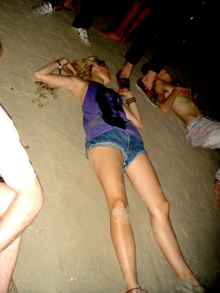 Drunk girl strips party