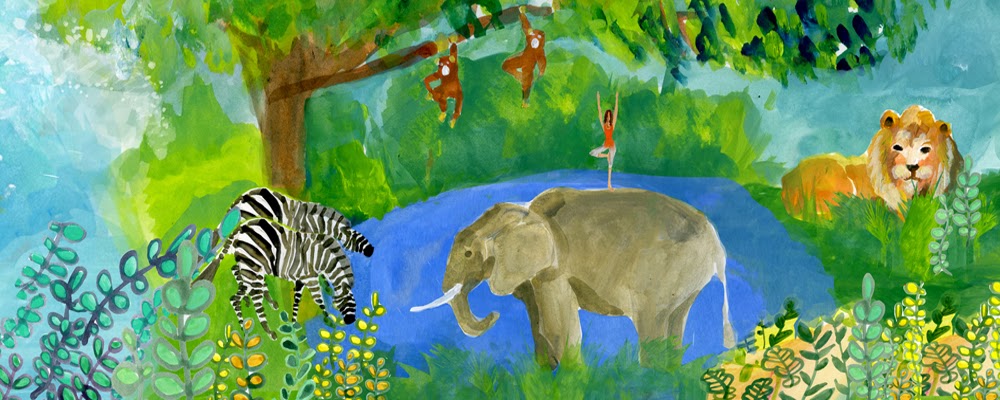 Illustration of wild animals in habitat