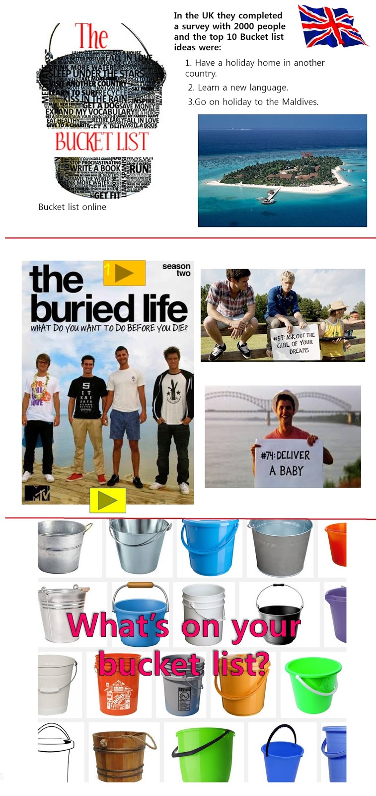 Mrs.Baia's Adult ESL Classroom The Bucket List ESL Lesson