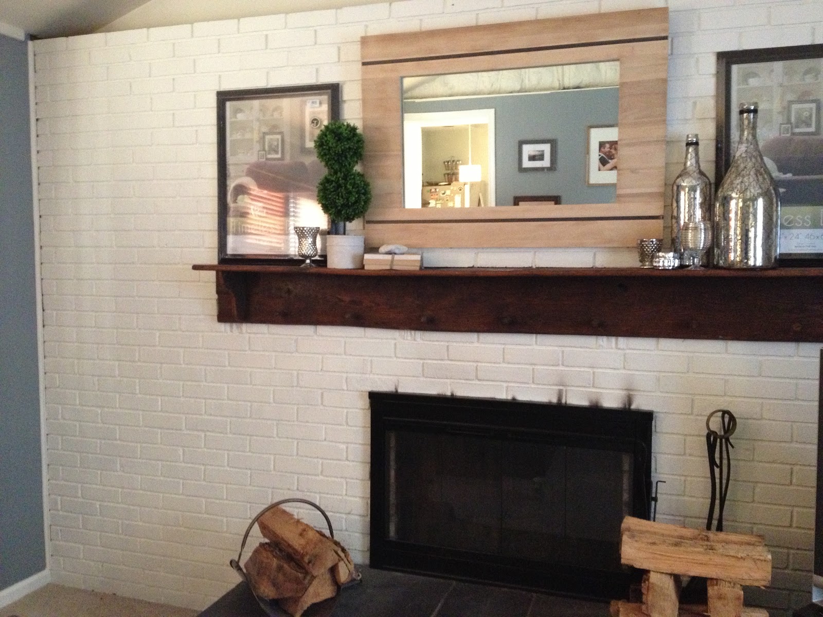 Swoon Style and Home Mirror, mirror on the newly painted brick wall
