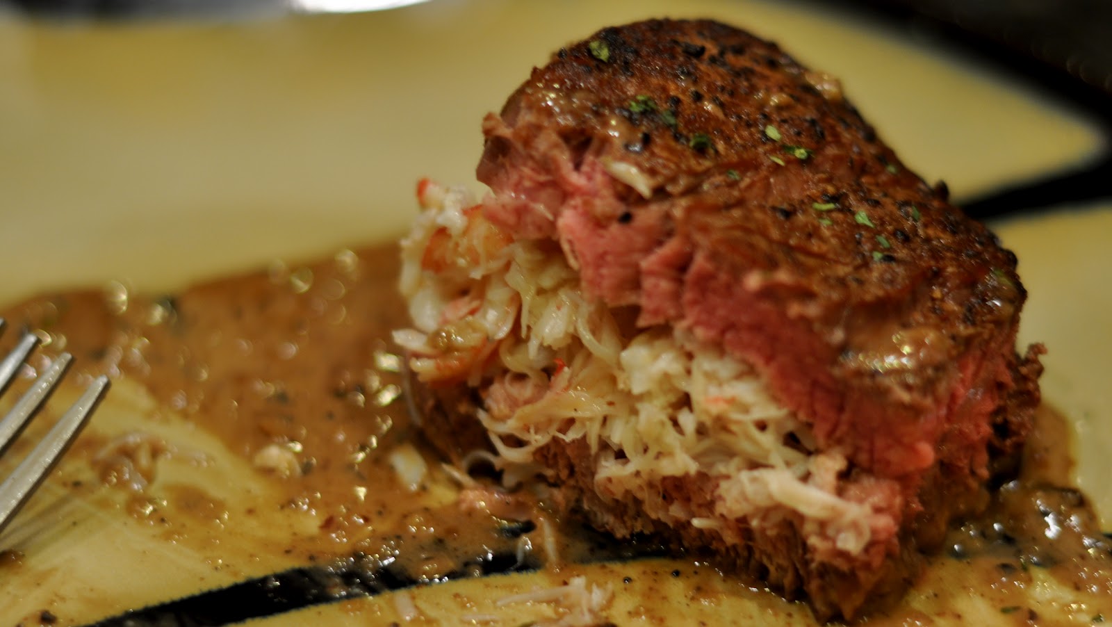 Party with Leah Crab Stuffed Filet Mignon with Whiskey Peppercorn Sauce
