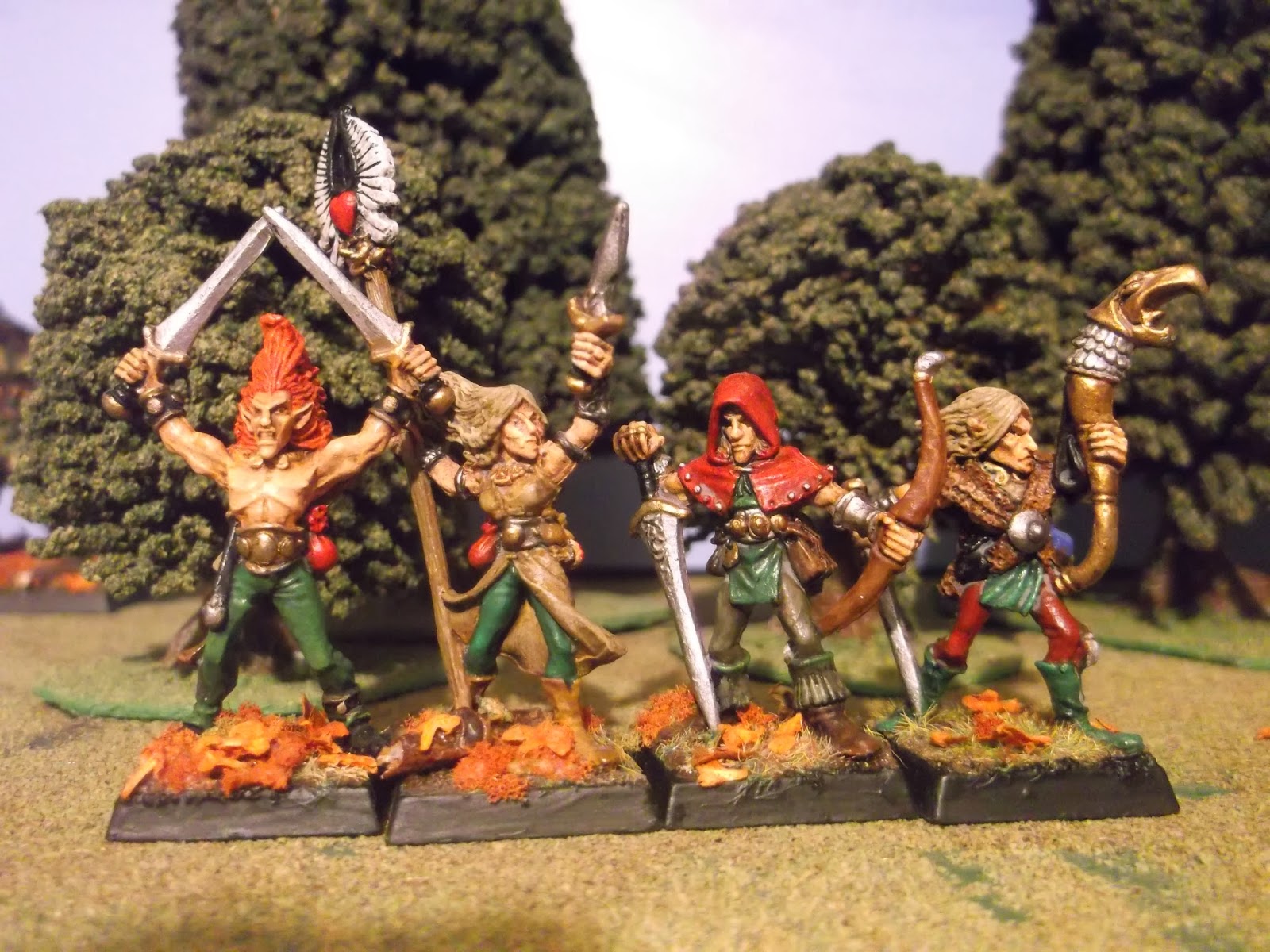 Goblin Lee's Miniatures Blog. Autumnal Wood Elf army completed.