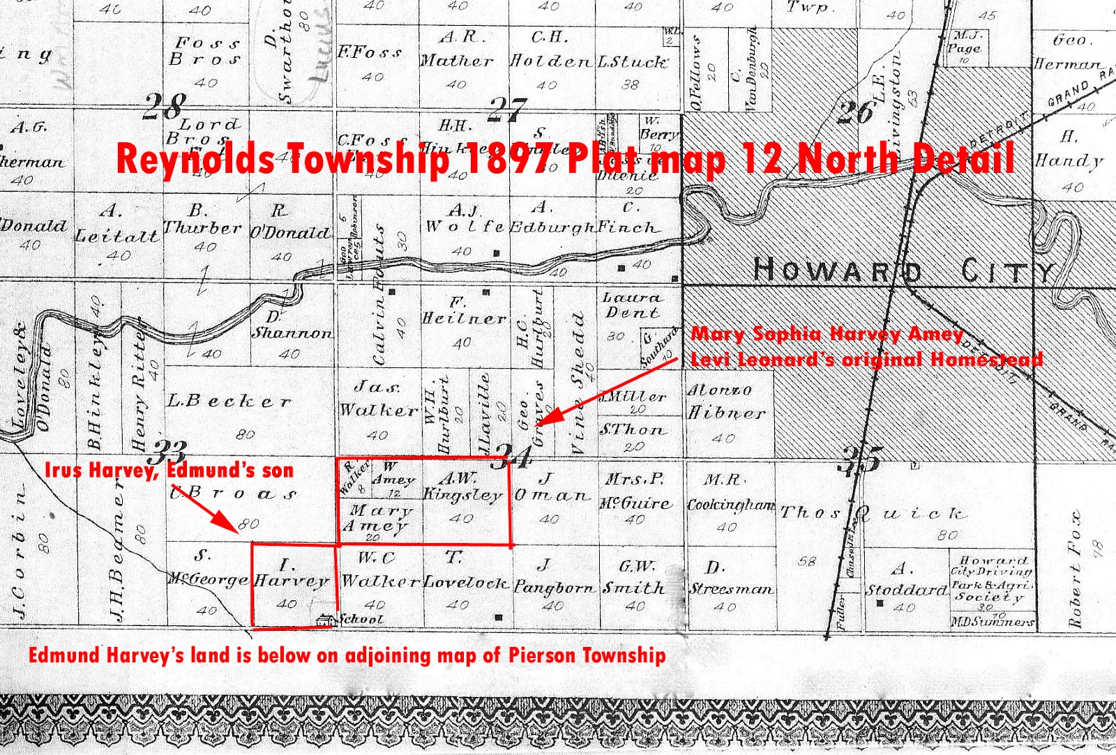 an 1897 plat of the reynolds township shows the land levi gave to mary and archie mary has given or sold some of it to her husband william amey an 1897 plat of the reynolds township shows the land levi gave to mary and archie mary has given or sold some of it to her husband william amey