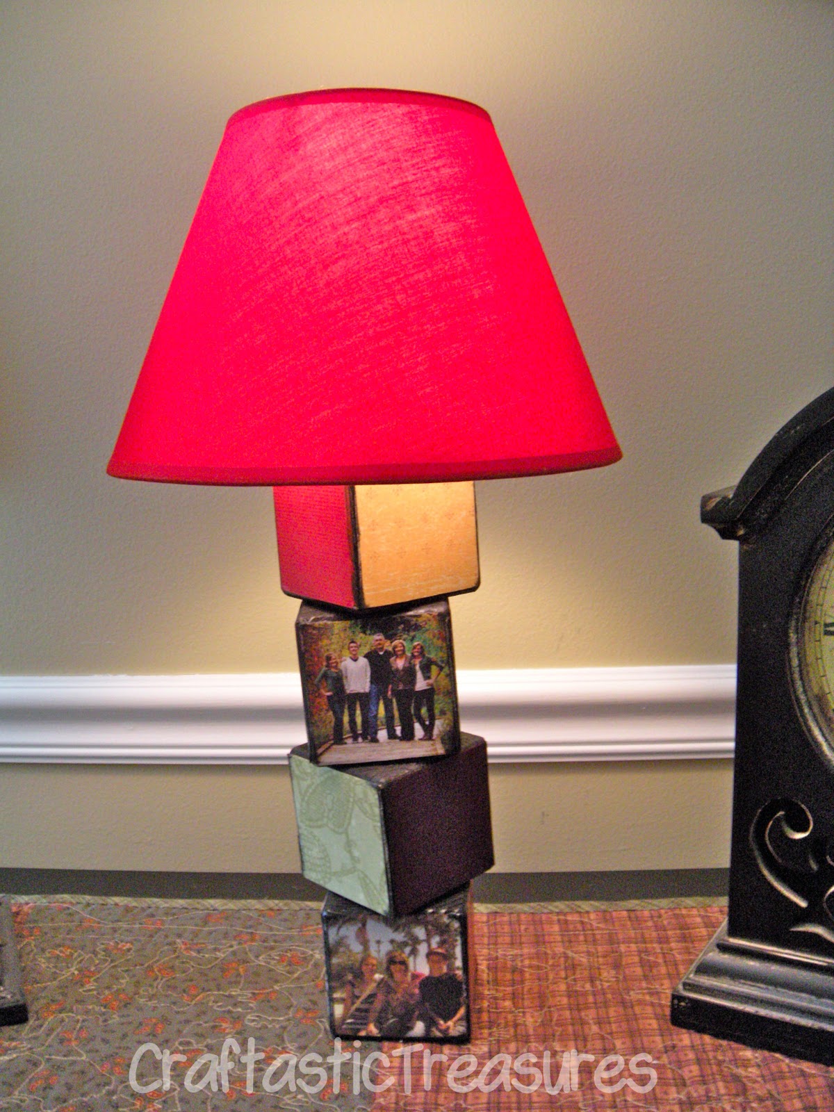 Craftastic Treasures Personlalized Wood Block Lamp