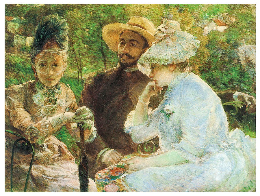 FRENCH PAINTERS Marie BRACQUEMOND On the Terrasse at Sevres