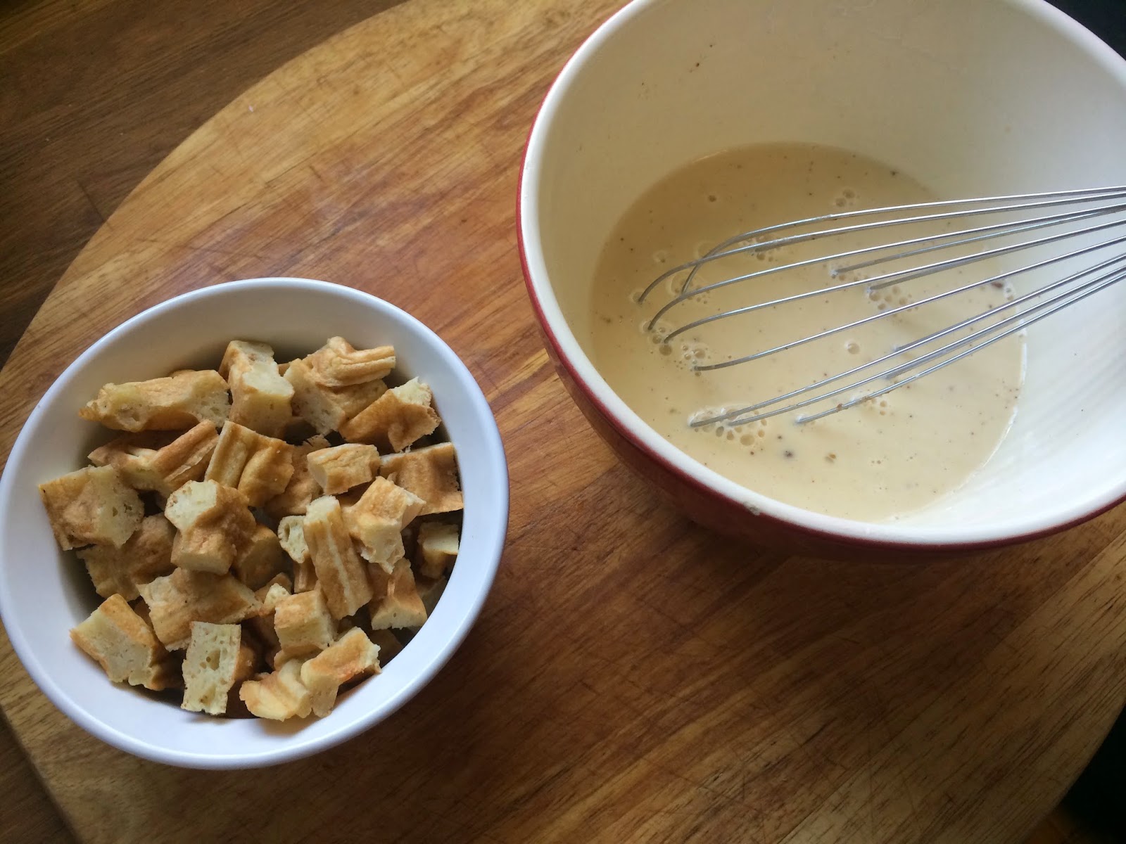 The Baking Yogi Kitchen Adventures; Waffles & Maple Syrup Bread Pudding