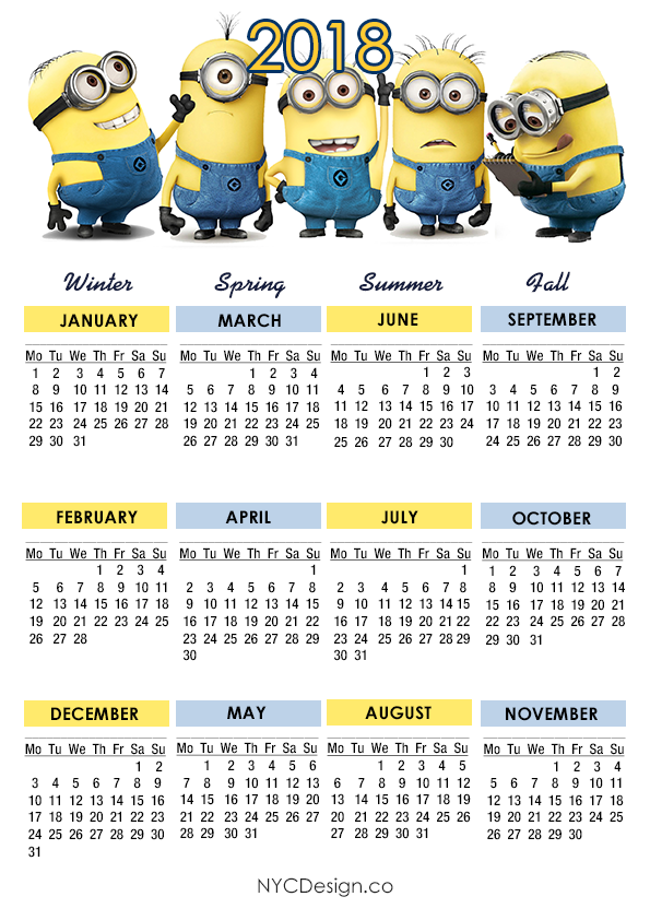 seasons calendar 2018